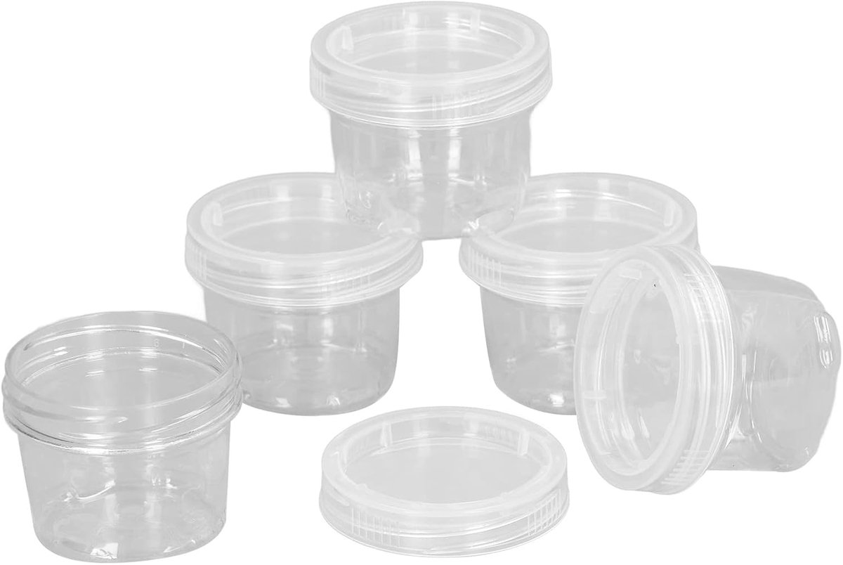 5 STKS Camping Box Food Grade PET Draagbare Clear Kruiden Houders Dispenser voor Outdoor Picknick BBQ 40ml (Wit)