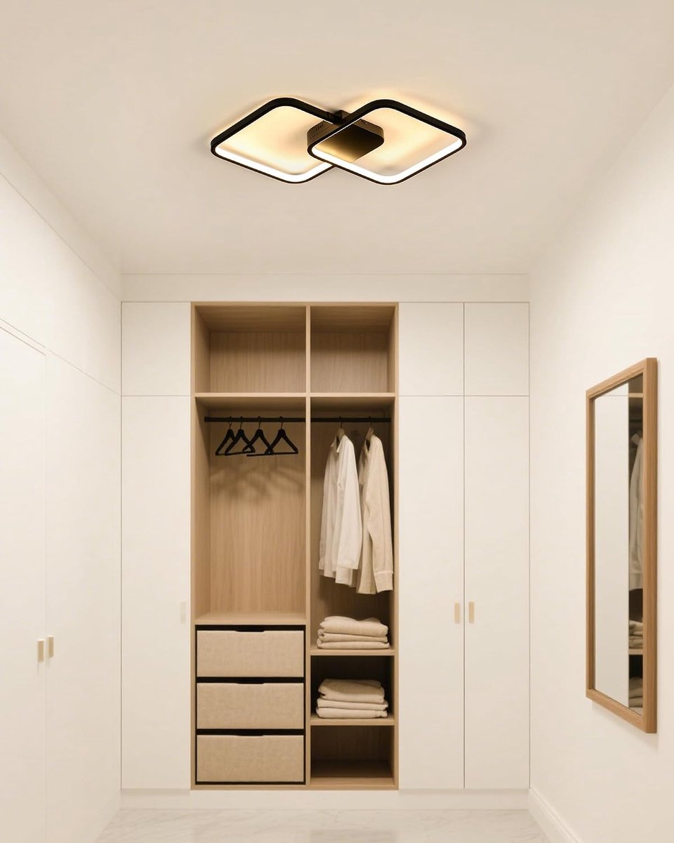 Angle Led-inbouwplafondlamp, plafondkroonluchter, warm, geel, modern, zwart, 3000 K, voor woonkamer, hal, slaapkamer, keuken en kantoor