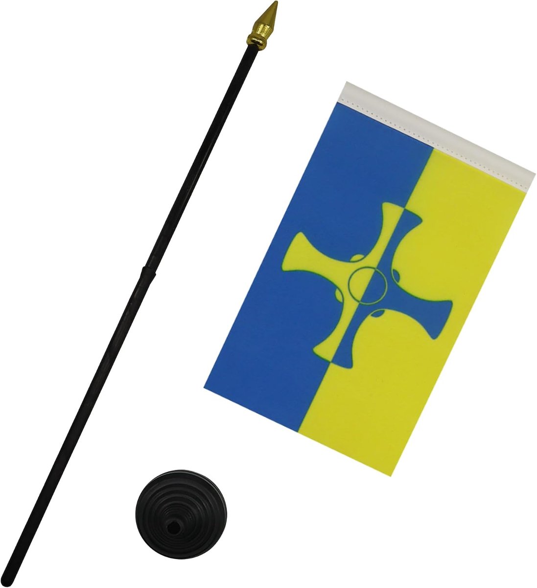 Tafelvlag Graafschap Durham (nieuw) 15x10 cm Plastic Voet