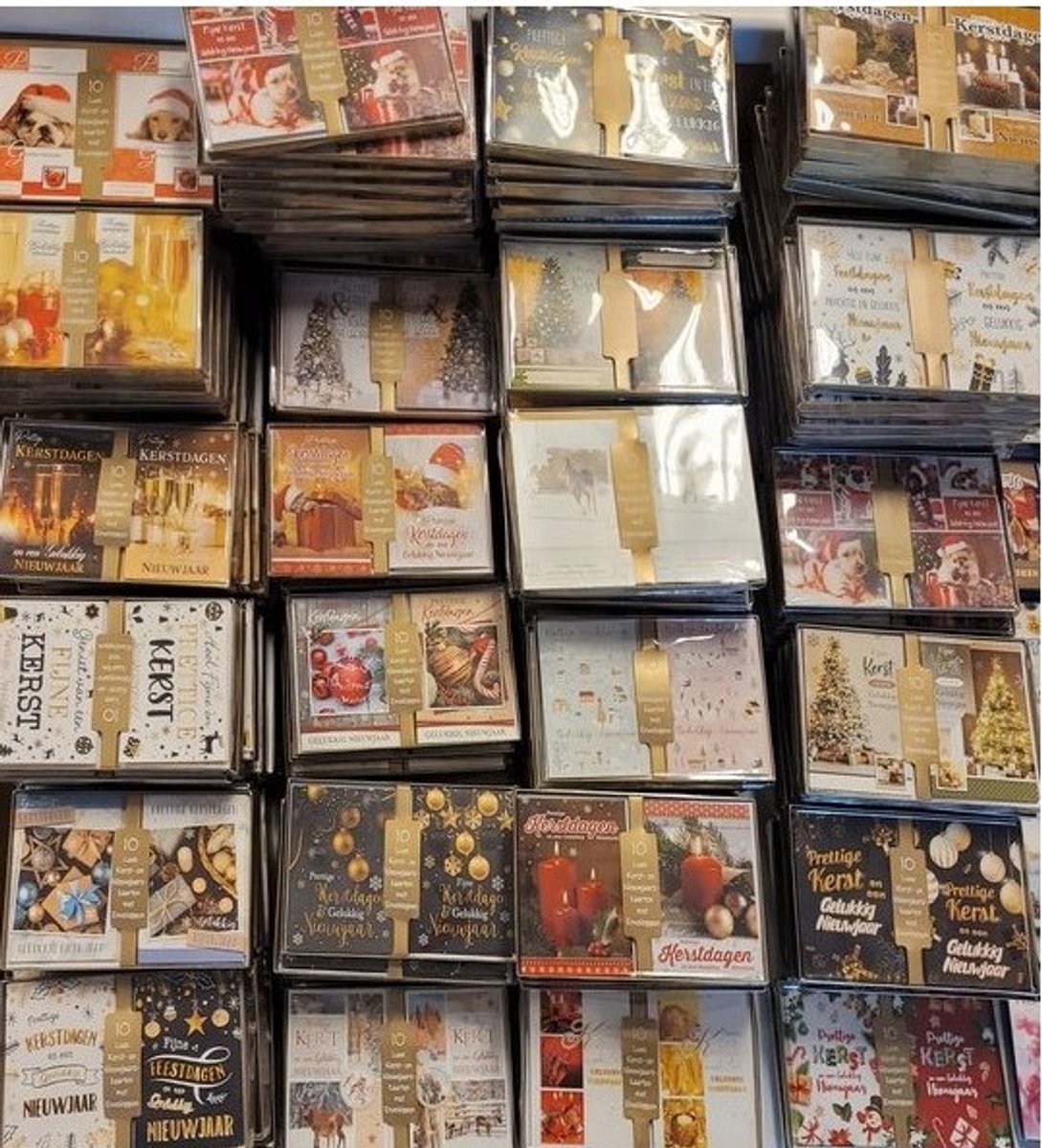 250 stuks Luxe Kerstkaart en Nieuwjaarskaart met envelop