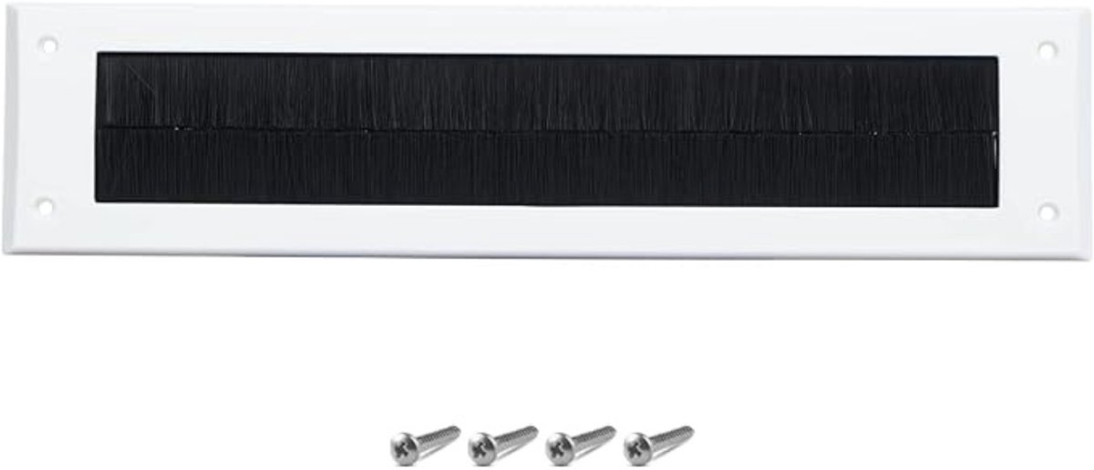 Levo® Brievenbus Borstel - Brievenbusklep Met Borstelbescherming - Brievenbus Tochtwering - Wit - 35cm x 8cm x 2cm