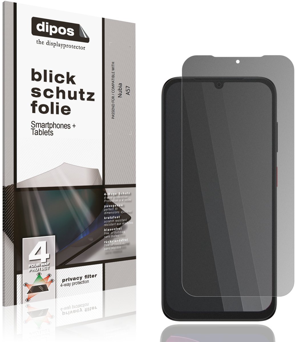 dipos – Matte Privacy Screenprotector geschikt voor Nubia A57 | Anti-Spy Beschermfolie