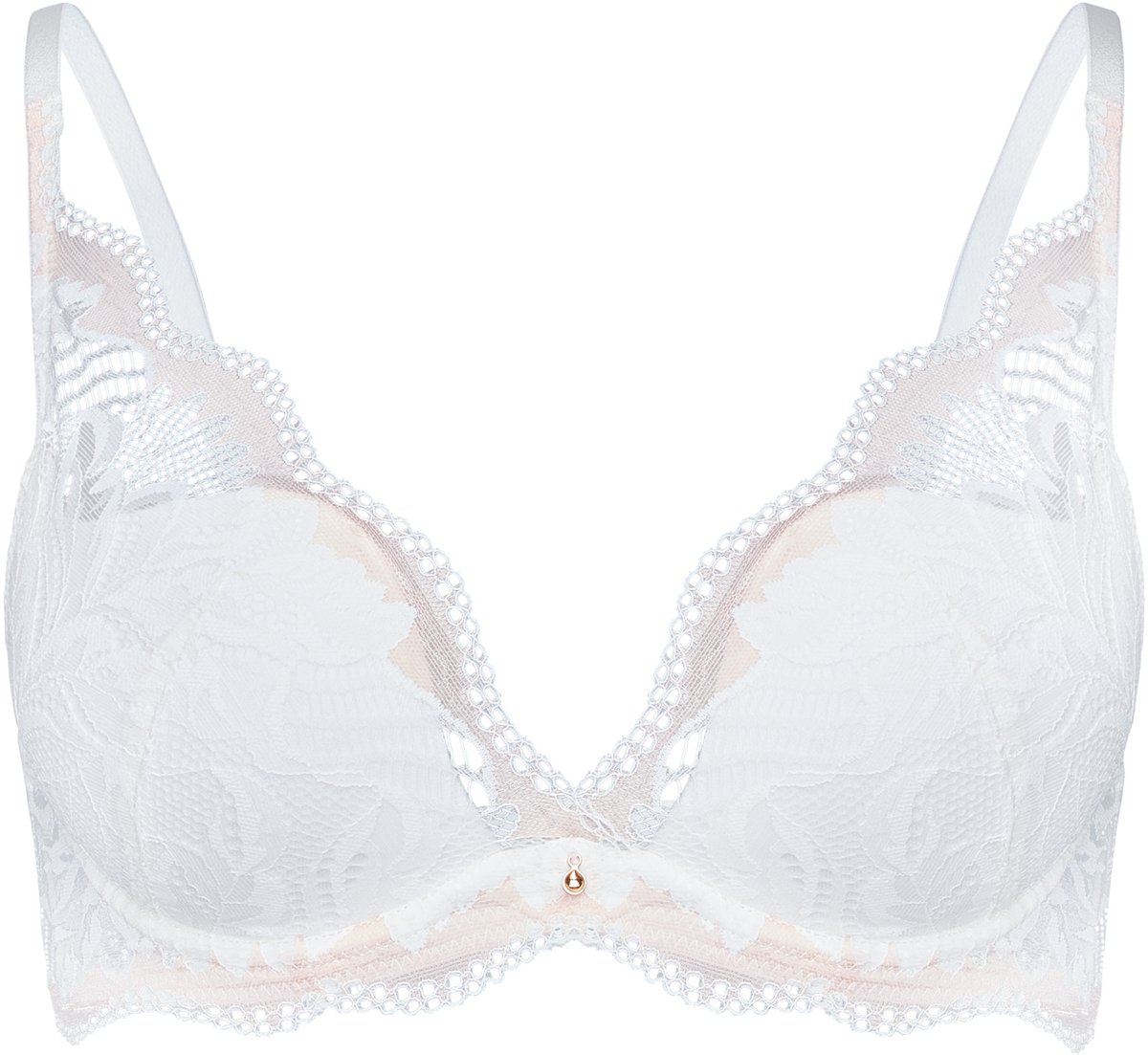 ESOTIQ Kavi 43633 - Push-upbeha - Crèmekleurig - 65F - Bloemenkant