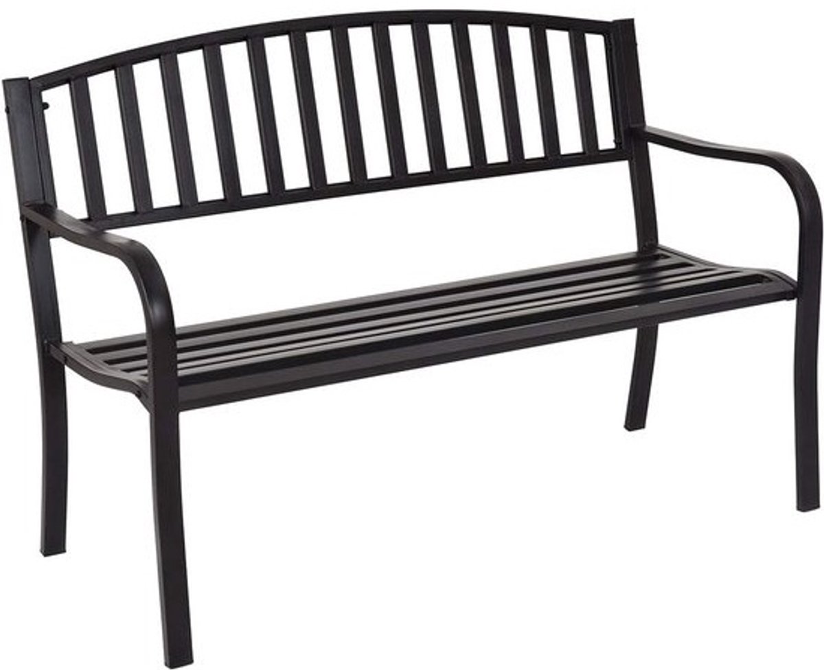 Tuinbank voor 2-3 Personen van Metaal - Antiek Zwart, Ergonomisch, Voor Buiten