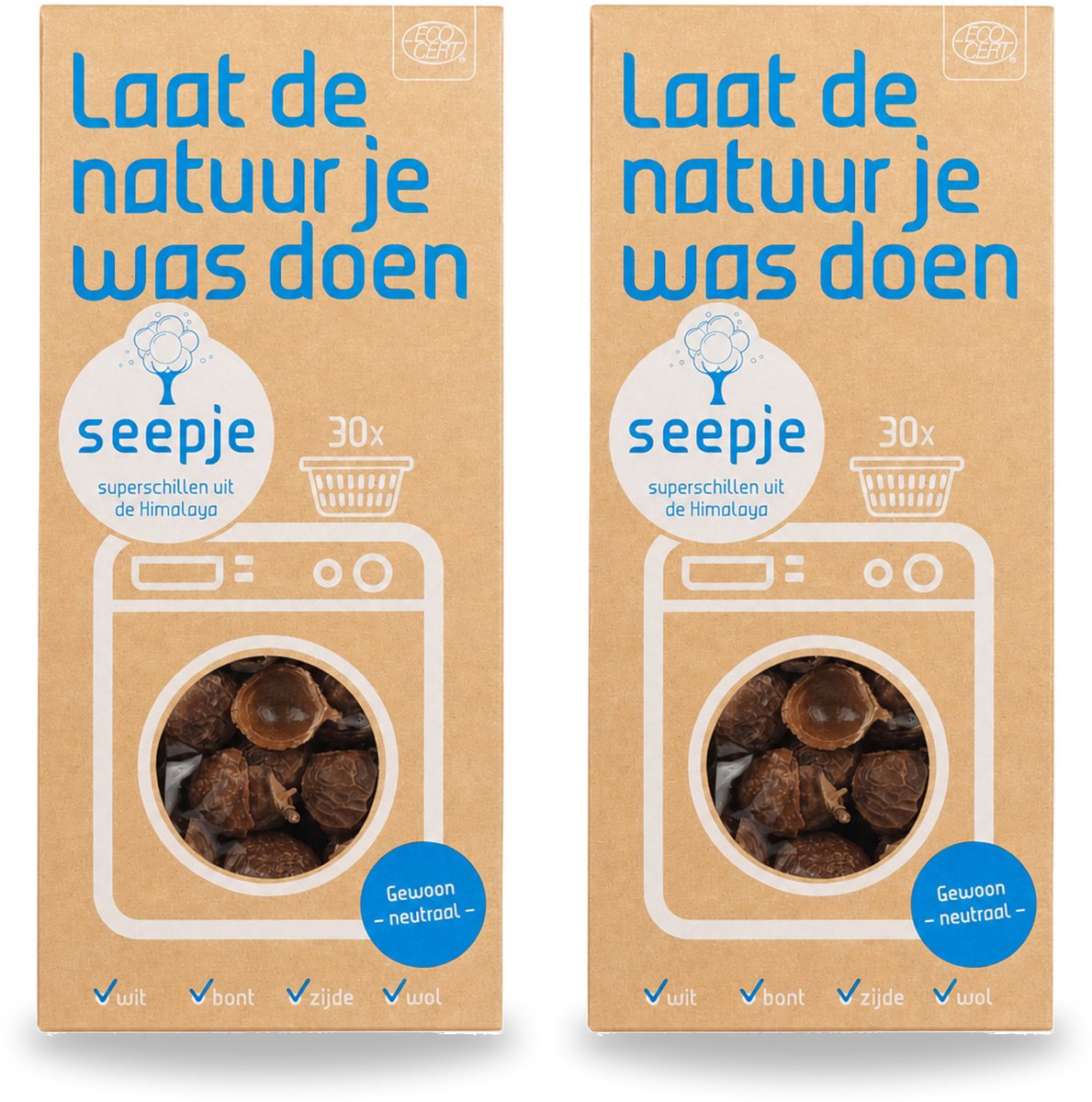 2 x Seepje - Wasmiddel - Milieuvriendelijk & Zeer Zacht - 'Gewoon neutraal' - 150 gr - Bulkverpakking - 2 stuks