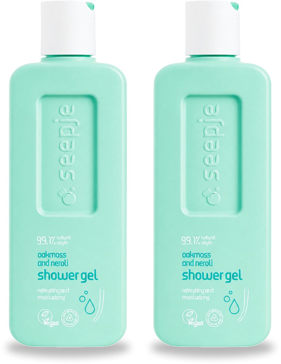 2 x Seepje - Douchegel - Hydraterend & Verfrissend - Eikenmos en Neroli - 300 ml - Voordeelverpakking - 2 stuks