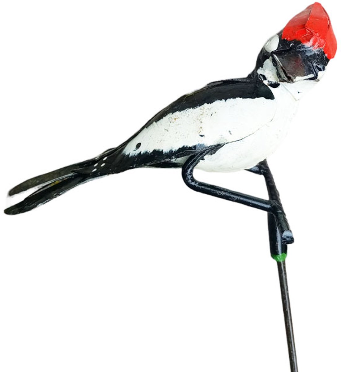 Floz Design tuinsteker vogel - metalen bonte specht - tuinbeeld vogel - fairtrade en duurzaam