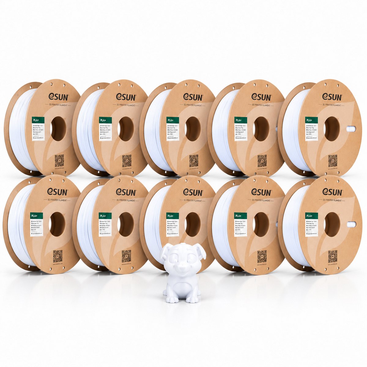ESUN PLA Basic Filament Wit 1.75 mm – 10 Pack (10x 1 kg) – 3D Printer Filament