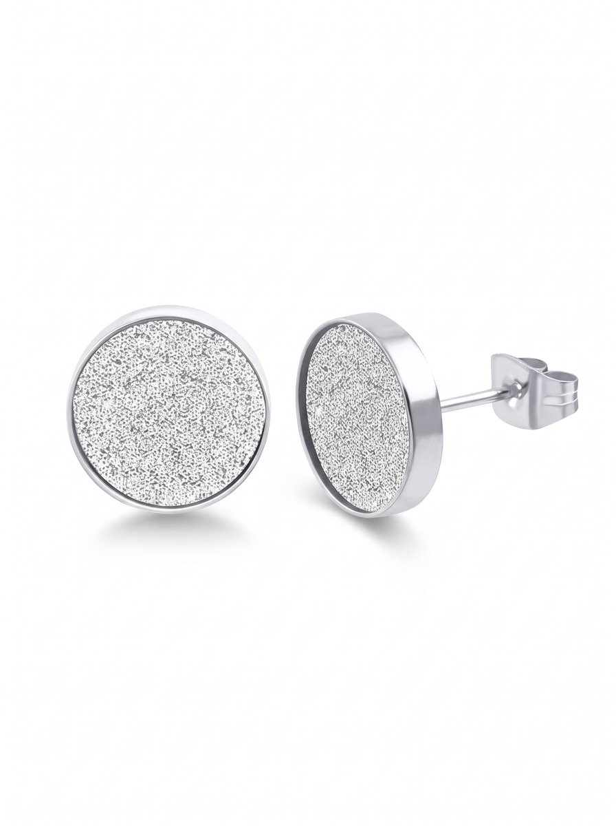 Lundholm Storm Oorknopjes Heren Zilverkleurig – Matte Ronde Oorbellen 8 mm Frosted – Premium Stainless Steel – Stoere Mannen Oorstekers Studs – Waterproof & Hypoallergeen – 1 Paar – Cadeau voor Hem – Scandinavisch Design