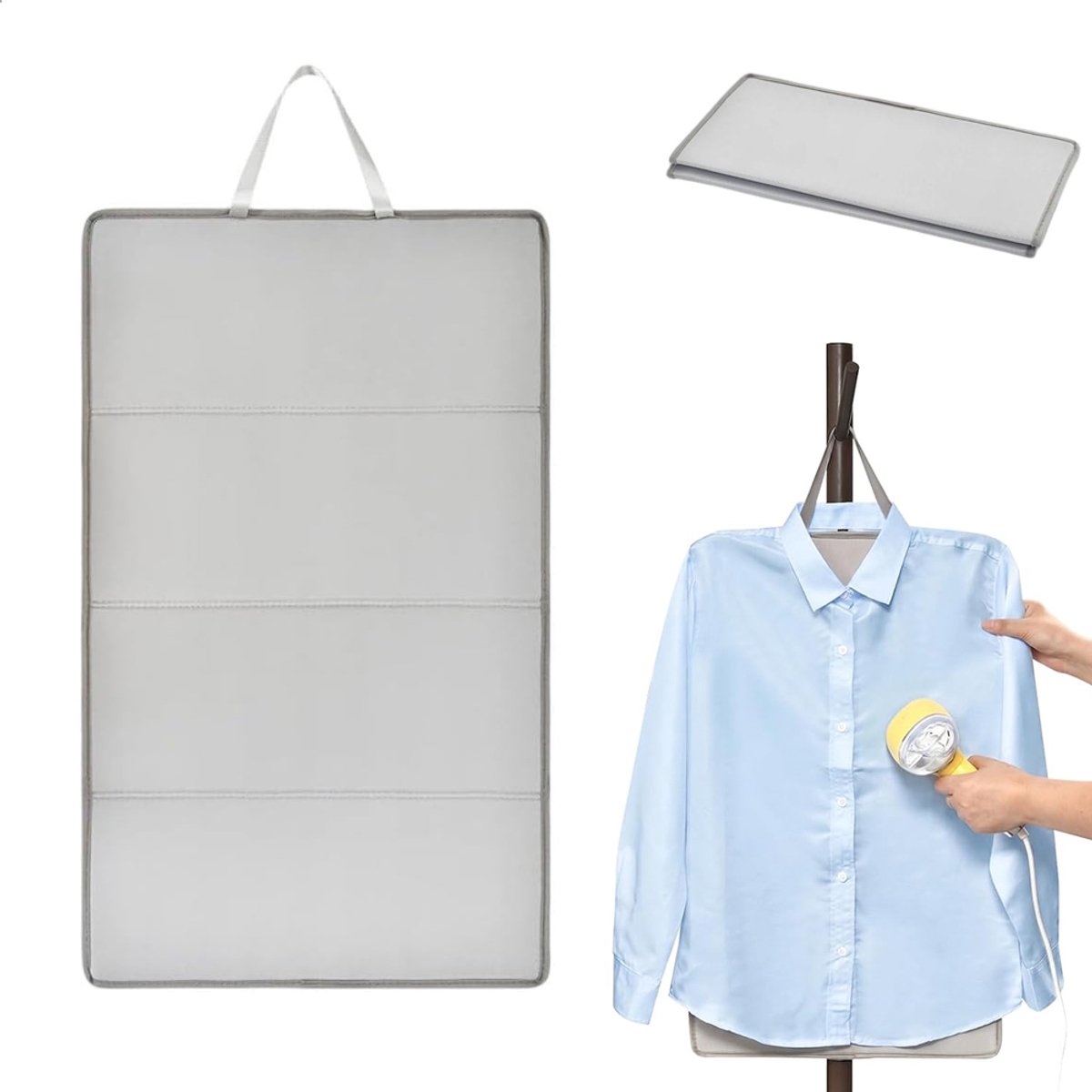 Strijkdeken - Opvouwbaar - Strijkplank - Strijkmat - 67x40.5cm - Lichtgewicht - Strijk - Mat - Hitte bestendig - Voor op Tafel kleding, kast, woning, hotel, slaapzaal, reizen - tafelstrijkplank -voor reizen en studentenkamers - 67*40.5cm - grijs
