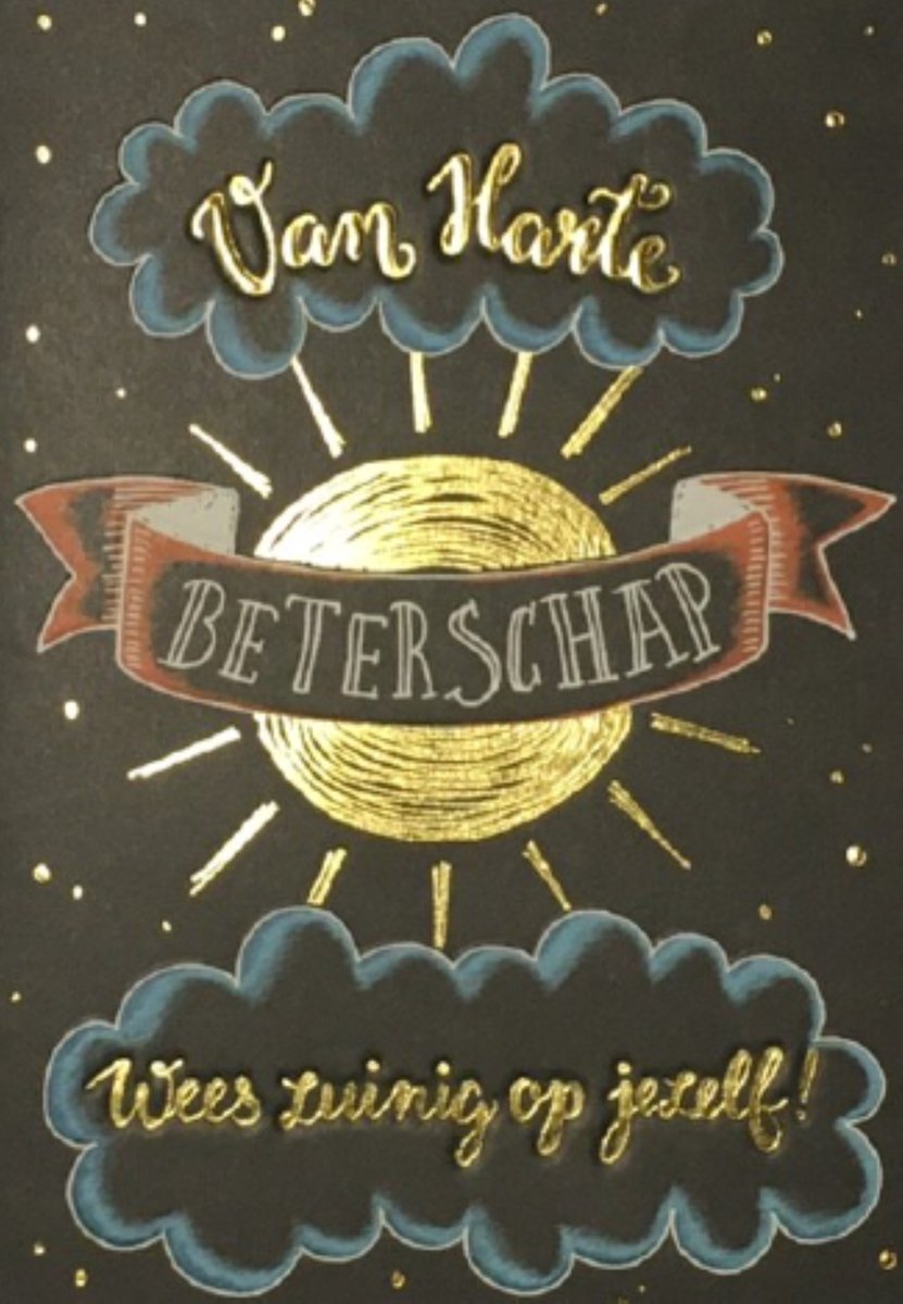 Luxe Wenskaart Beterschap - Wenskaarten - Beterschapskaart - Van Harte Beterschap - Get Well Soon - Gute Besserung - Bon Rétablissement - Serie Sketch'd - Artige - Kaart - 1 Stuks - In Folie - Gratis Verzonden - Hoge Afnamekortingen - 12x17cm