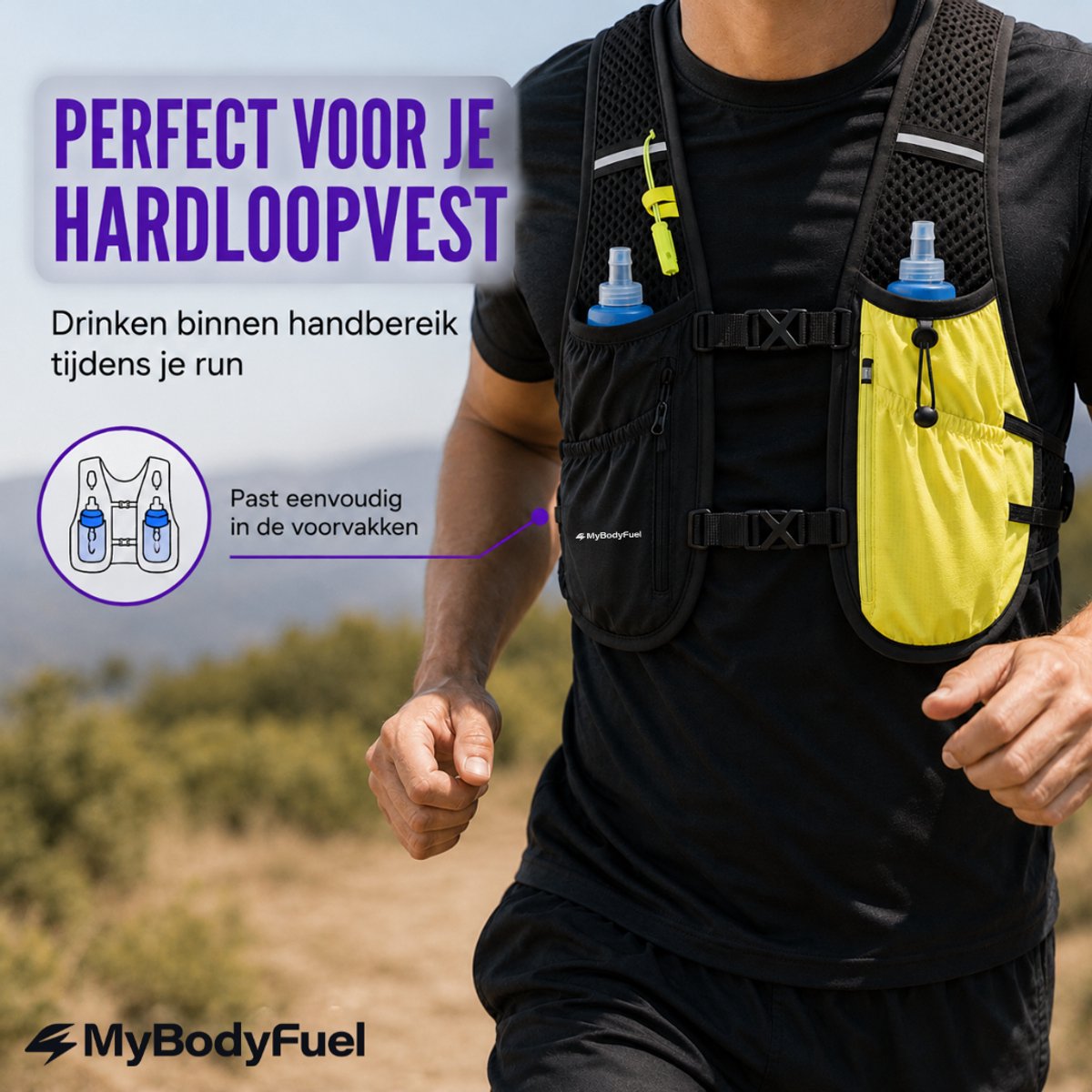 MyBodyFuel - Soft Flask 500 ml - 2 Stuks - Opvouwbare Waterfles - Flexibel & Compact - Drinkfles voor Hardlopen — cadeau in Sport & Outdoor - foto 3