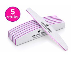 Christian Deluxe® Professionele Nagelvijlen - 5 stuks - Nagelvijl - Moon 100/180 - Nagelverzorging - Top Kwaliteit