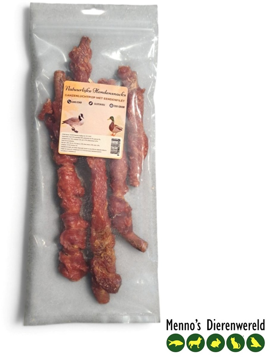 Ganzenluchtpijp met eendenfilet 200 gram
