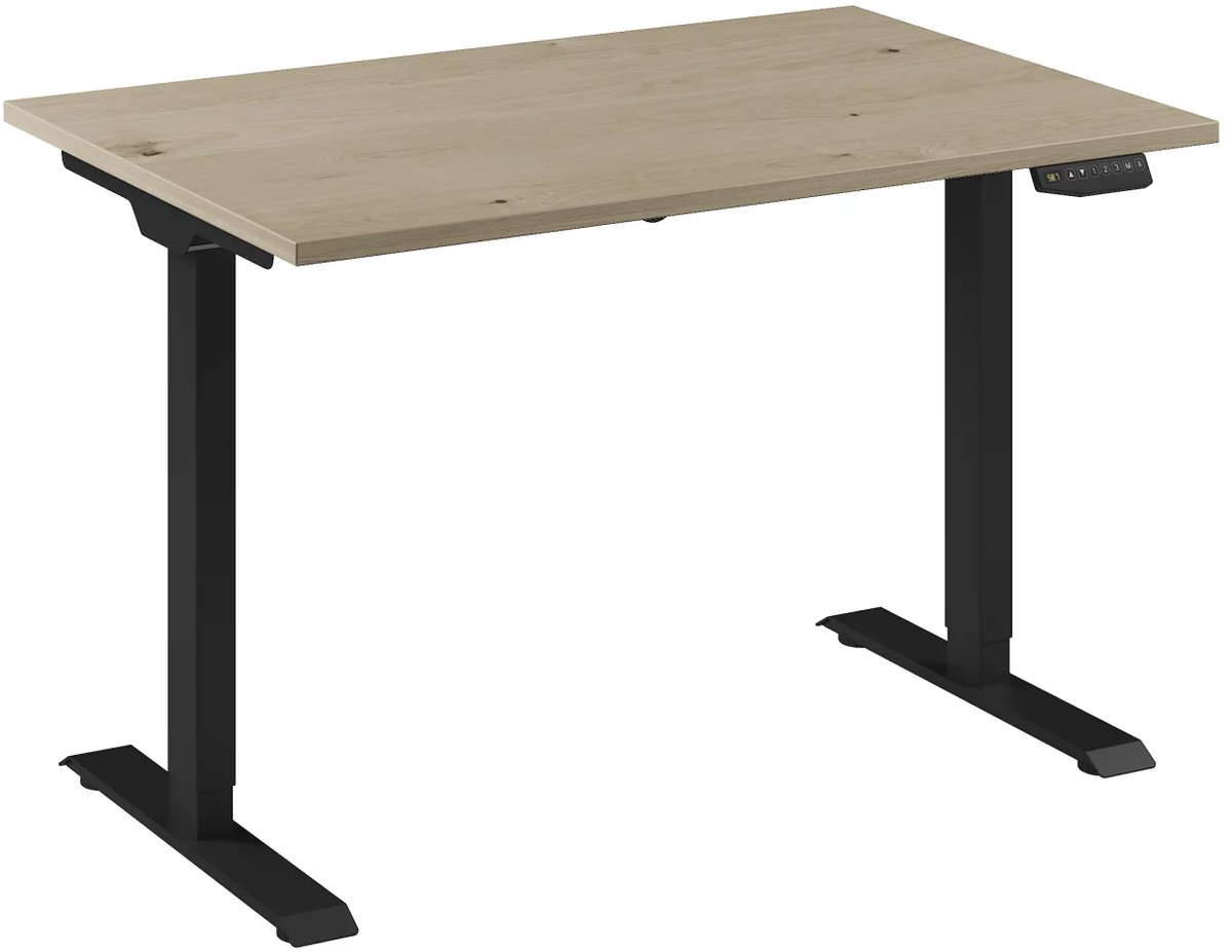 Bureau Adjust 1 Plus QA 120x80 Zwart/Eiken wit