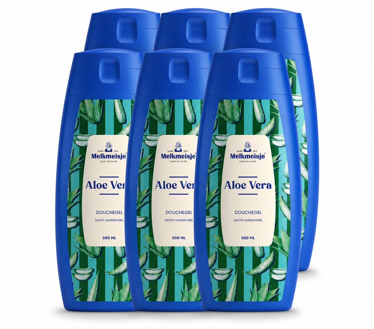 6 x Melkmeisje – Douchegel – Aloe Vera – Zacht Huidgevoel – 300 ml - Voordeelverpakking - 6 stuks