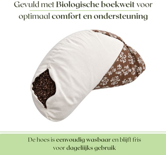 Om Namaste Design Meditatiekussen Halve Maan - Grijs & Wit - Moon van Om Namaste — afbeelding 5