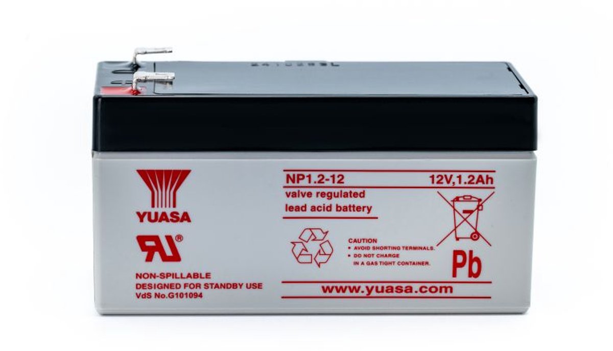 Yuasa NP1.2-12 AGM loodaccu - 12 V - 1.2 Ah