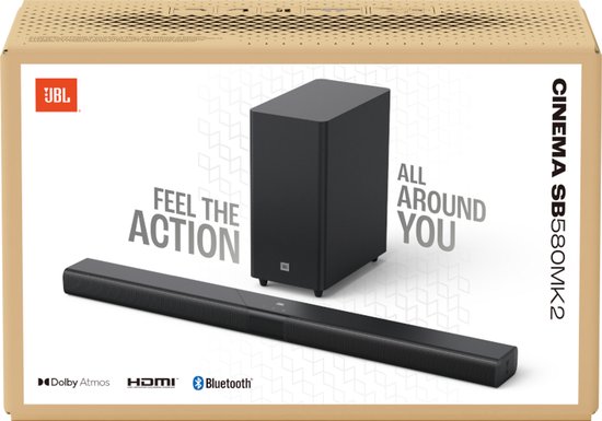 JBL Cinema SB580MK2 - 3.1 Dolby Atmos soundbar – Draadloze Subwoofer - Soundbars voor TV – zwart — afbeelding 5