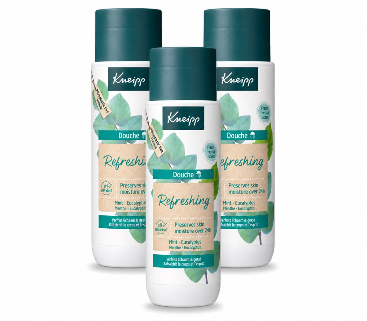 3 x Kneipp - Douchegel - Refreshing - Mint Eucalyptus - 200 ml - Voordeelverpakking - 3 stuks