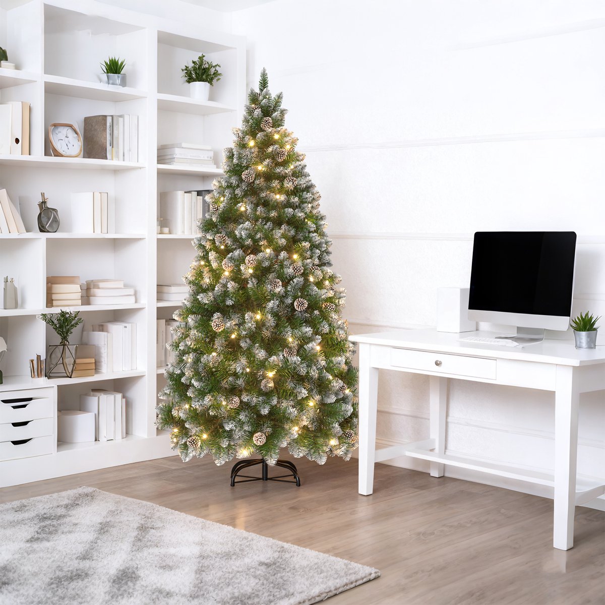 Automatische Kerstboom – 210cm Kunstkerstboom – warme LED-verlichting – met Sneeuweffect – Groene – foto 6