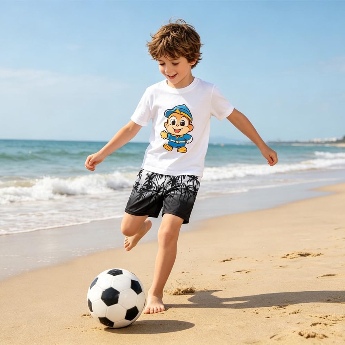 Zwemshorts Badmode Jongens,Hipster Boxershorts met Verstelbaar Trekkoord Snel Drogende Zwemboxer Zwembroek met Zakken Elastische Tailleband,Modeprints,voor kinderen van 7-12 jaar