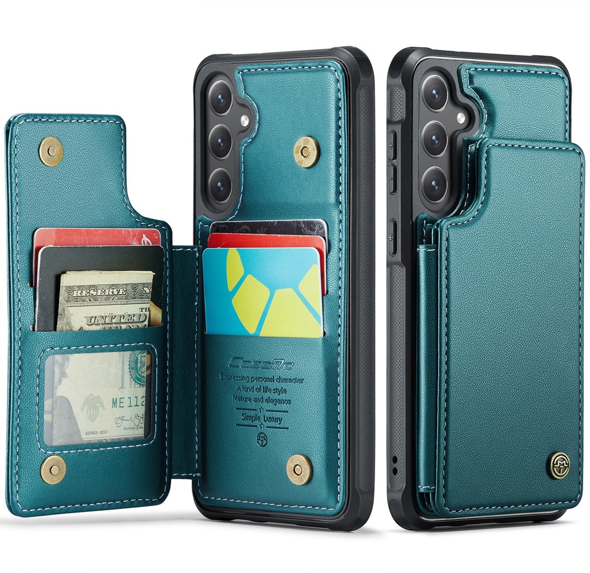 CaseMe Hoesje - Geschikt voor Samsung Galaxy S26 FE / S25 FE Hoesje - CaseMe C22 Back Cover met Pasjeshouder - Groen
