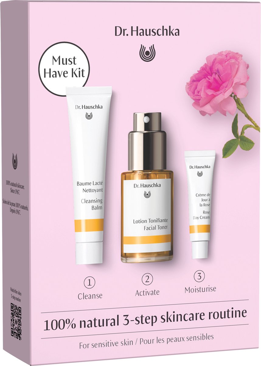 Dr. Hauschka Must-Have Kit Rose 2026 55 ml - Cleansing Balm 20ml/Facial Toner 30ml/Rose Cream 5ml