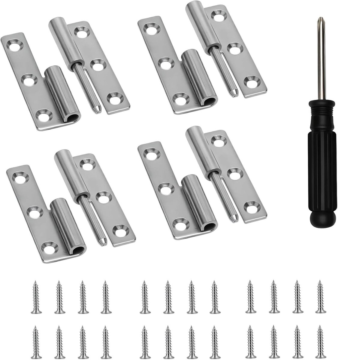 Douchedeur scharnier - RVS - 62 x 35 mm - Inklapbaar Roestvrijstalen Scharnier - Voor Deuren en Ramen