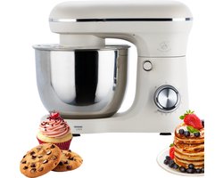 Royal Swiss® - Keukenmachine Keukenrobot met Mengkom 5L - 1500W Planetair Mengsysteem - 10 Snelheden + Pulse - RVS Mengkom - Roze