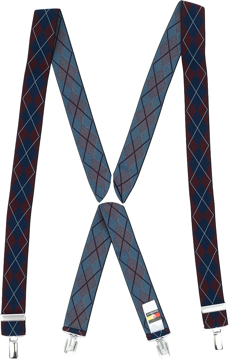 LINDENMANN heren bretels X-vorm - rood geruit