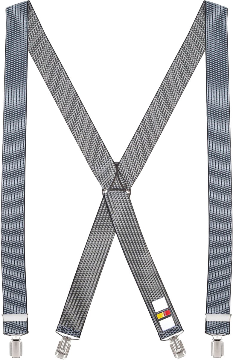 LINDENMANN heren bretels X-vorm - zilverkleurig dessin