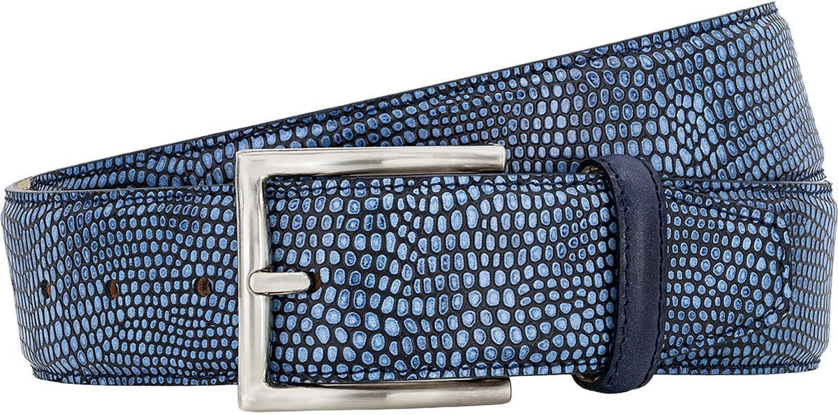 LINDENMANN leren heren riem - blauw