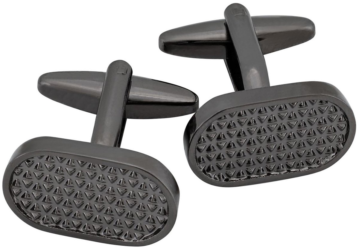 LINDENMANN heren manchetknopen gunmetal - donkergrijs