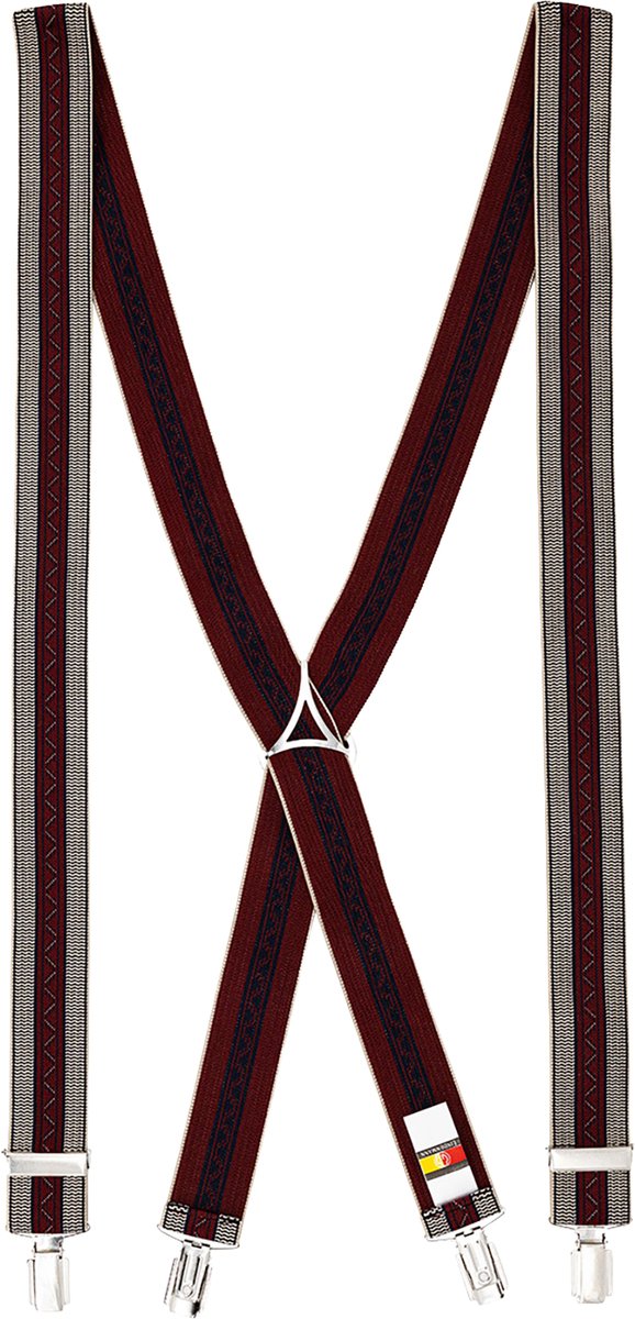LINDENMANN heren bretels X-vorm - rood dessin