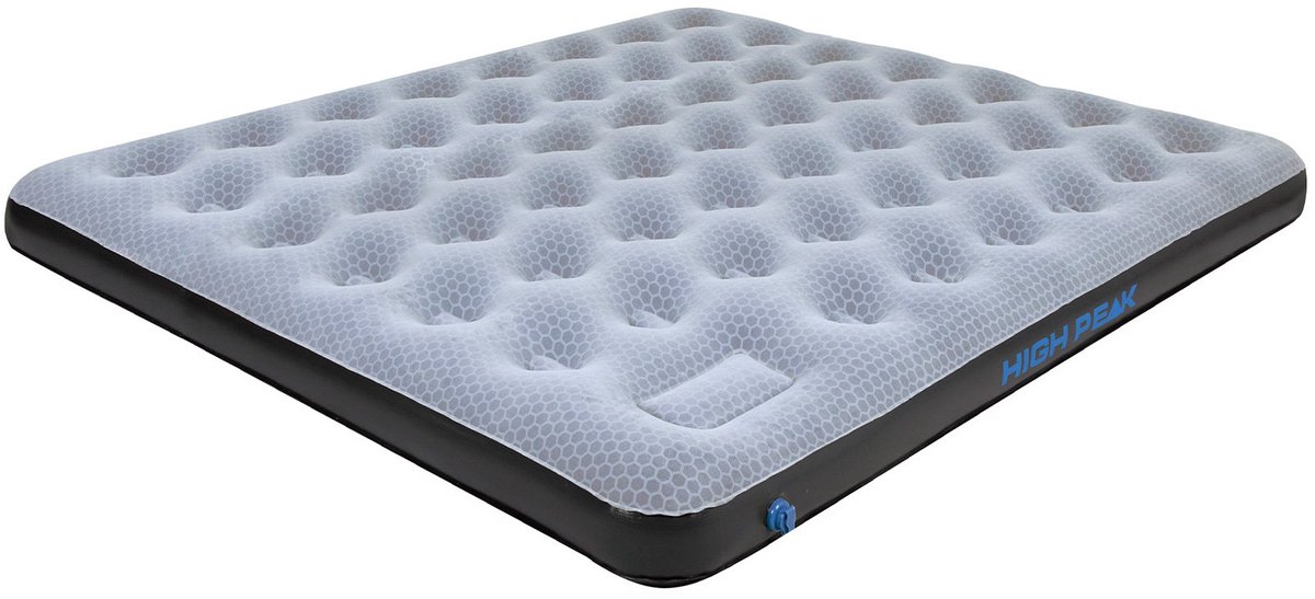 Bol.com High Peak King Comfort Plus Luchtbed met ingebouwde pomo - Grijs-Blauw - 200x185x20cm - 2 persoons aanbieding