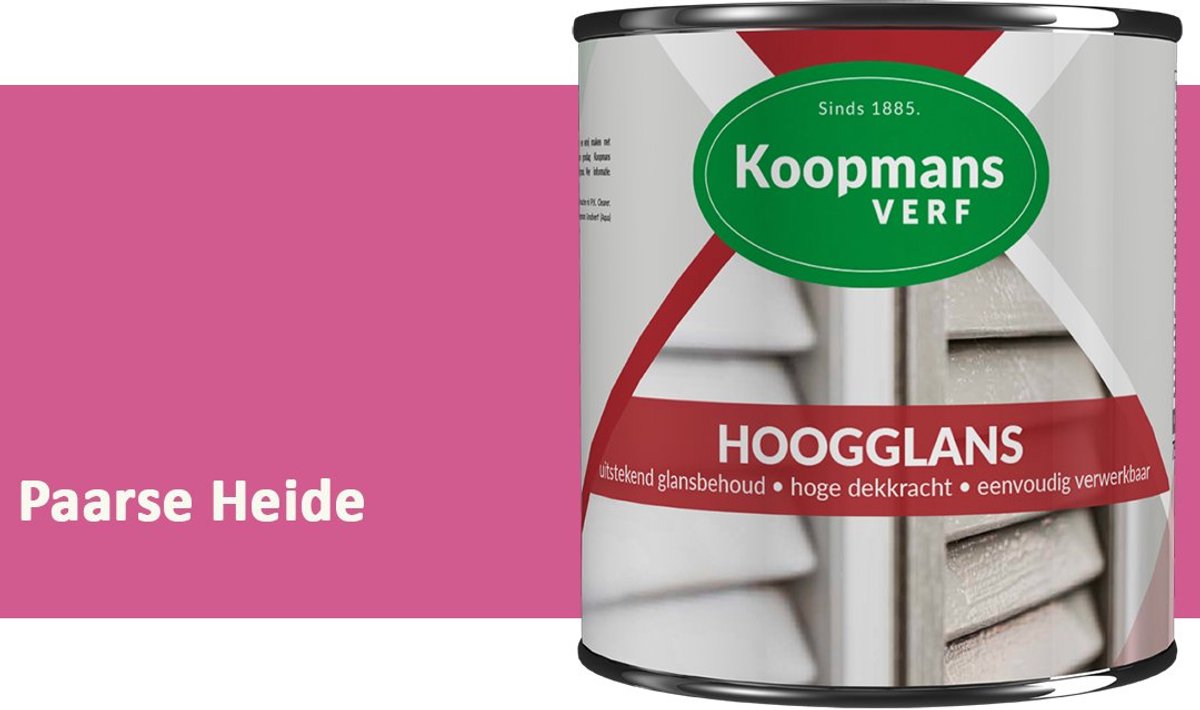 Koopmans Hoogglans Lakverf Binnen & Buiten – Voor Hout en Metaal – Krasvast – Hoge Dekkracht – Kozijnen, Deuren & Meubels – Paarse Heide – 375 ml