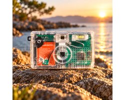 Nexeli NX-RTC-14 Transparante Retro Foto Camera – 8MP Digitale Camera – Y2K Vintage Camera – 4 Filters – Verwisselbare Batterij – USB-C – Transparante foto camera