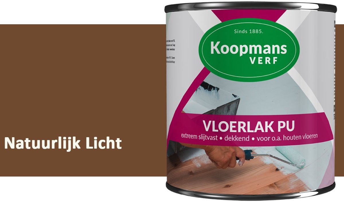 Koopmans Vloerlak PU Zijdeglans – Slijtvaste Lak voor Houten Vloeren, Trappen & Meubels – Krasvast – Binnen – Natuurlijk Licht – 750 ml