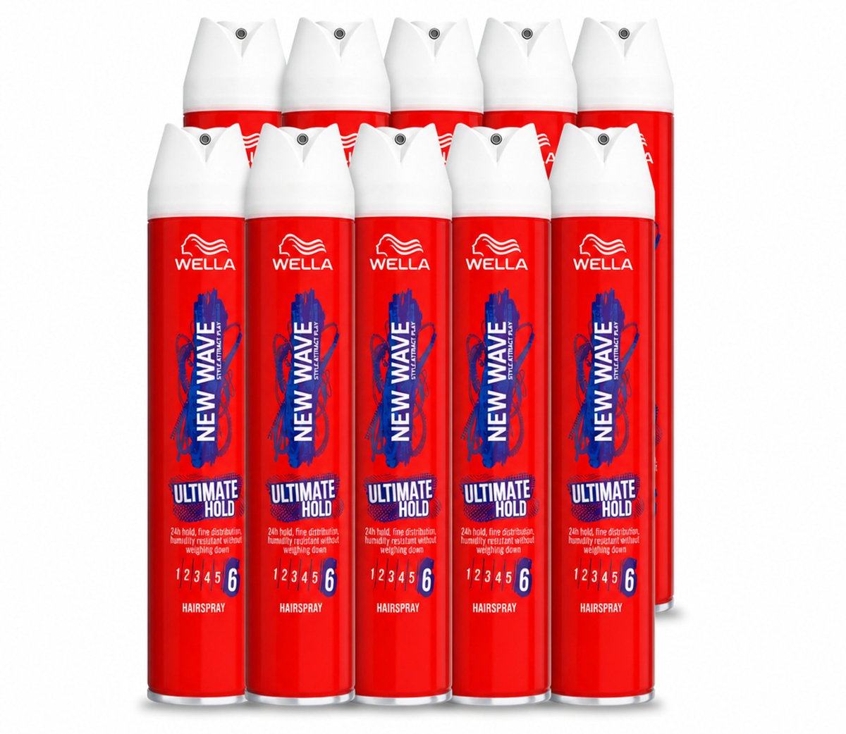 12 x Wella – New Wave Ultimate Hold – Haarspray – 400 ml - Voordeelverpakking - 12 stuks
