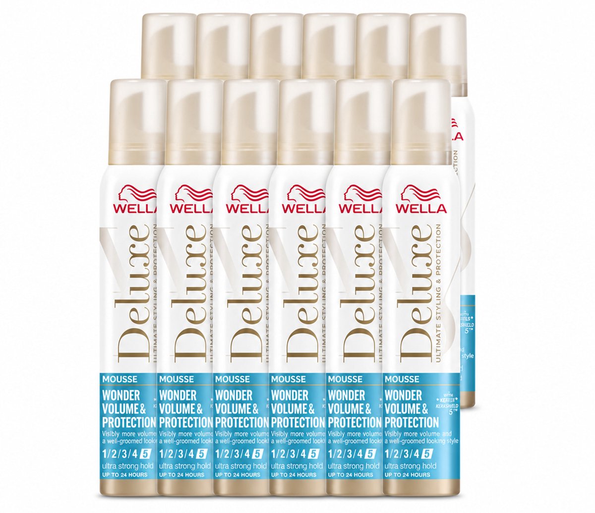 12 x Wella – Deluxe Volume & Protection – Haarmousse – 200 ml - Voordeelverpakking - 12 stuks