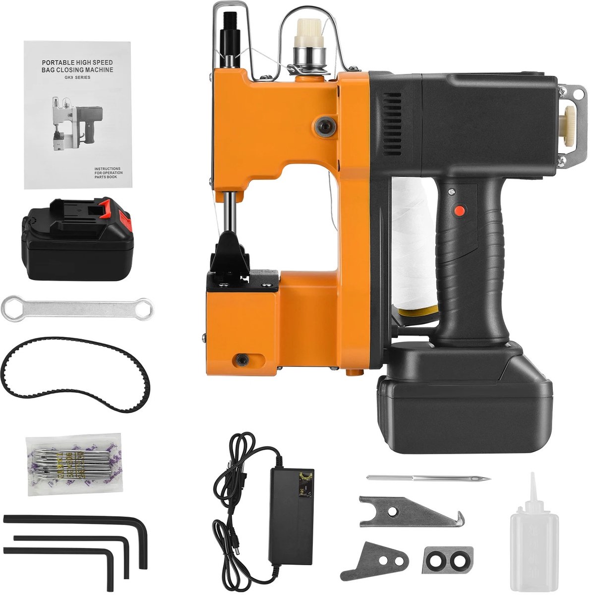 Nyoz elektrische tas naaimachine - Handnaaimachine - Zaksluiter - 190W - 2600 steken/min - 36V accu - Automatische draadsnijder