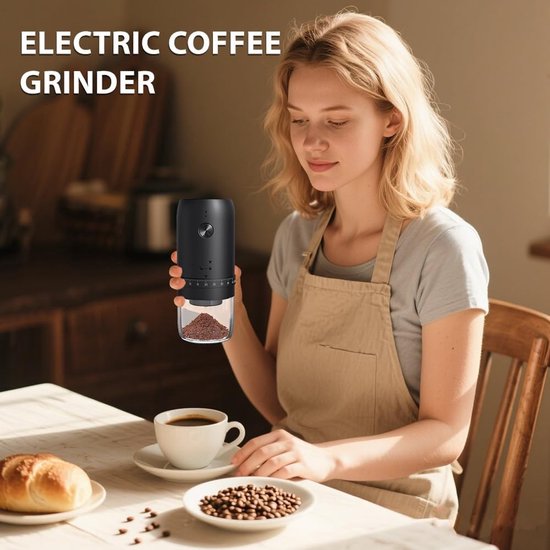 Draagbare Koffiemolen met 40 Instellingen, Elektrische Molen, USB Oplaadbare Koffiemolen voor Koffiebonen, Specerijen en Granen — afbeelding 4