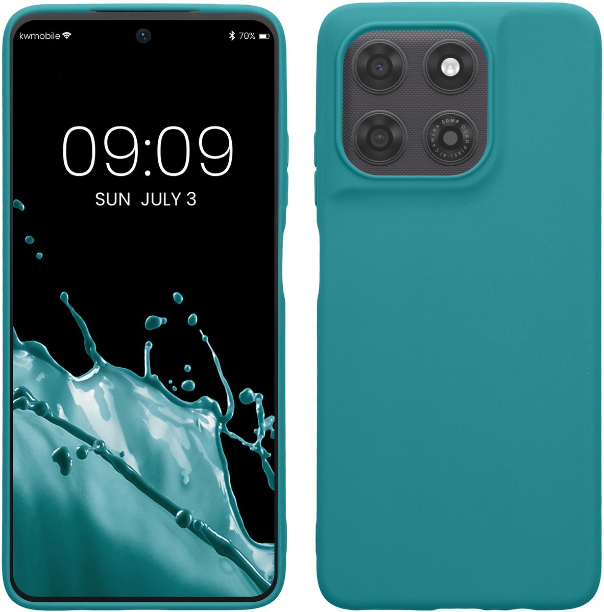 kwmobile telefoonhoesje geschikt voor Motorola Moto G37 Power - Hoesje voor smartphone - Back cover in mat petrol