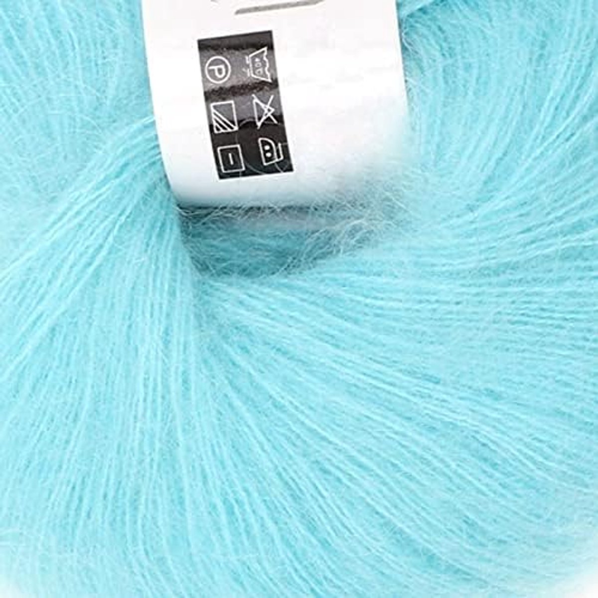 Mohair Wol voor Breien en Haken - Veelkleurig Angora Garen voor Kledingstukken, Sjaals, Truien, Hoeden (07 Waterblauw)