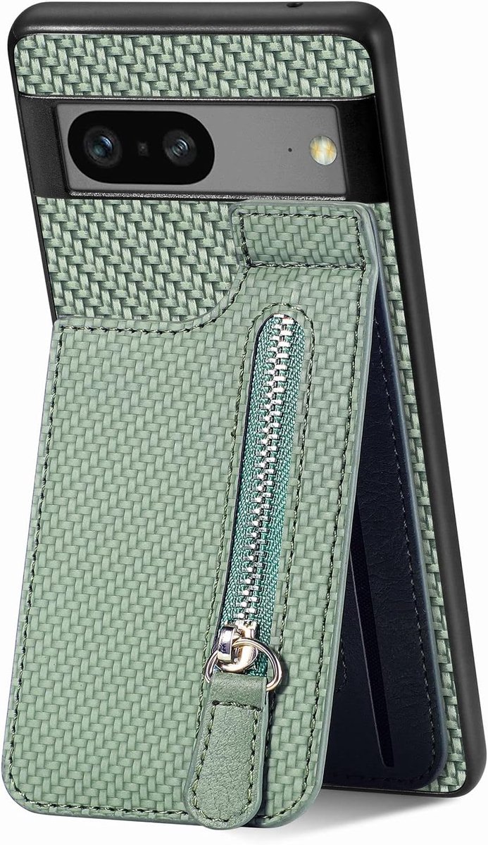 Compatibel met Google Pixel 10 Pro hoesje met creditcardhouder, lederen flip cover met kaartsleuven schokbestendige beschermende portemonnee rits hoesje voor Google Pixel 10 Pro SDL