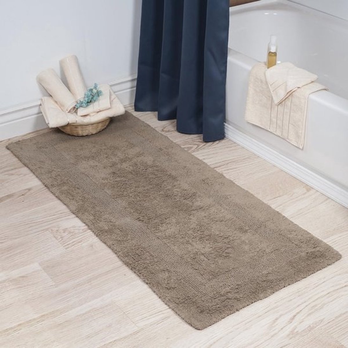 Pluche Katoenen Badmat 152,4 x 61 cm - Machinewasbare Badkamerloper