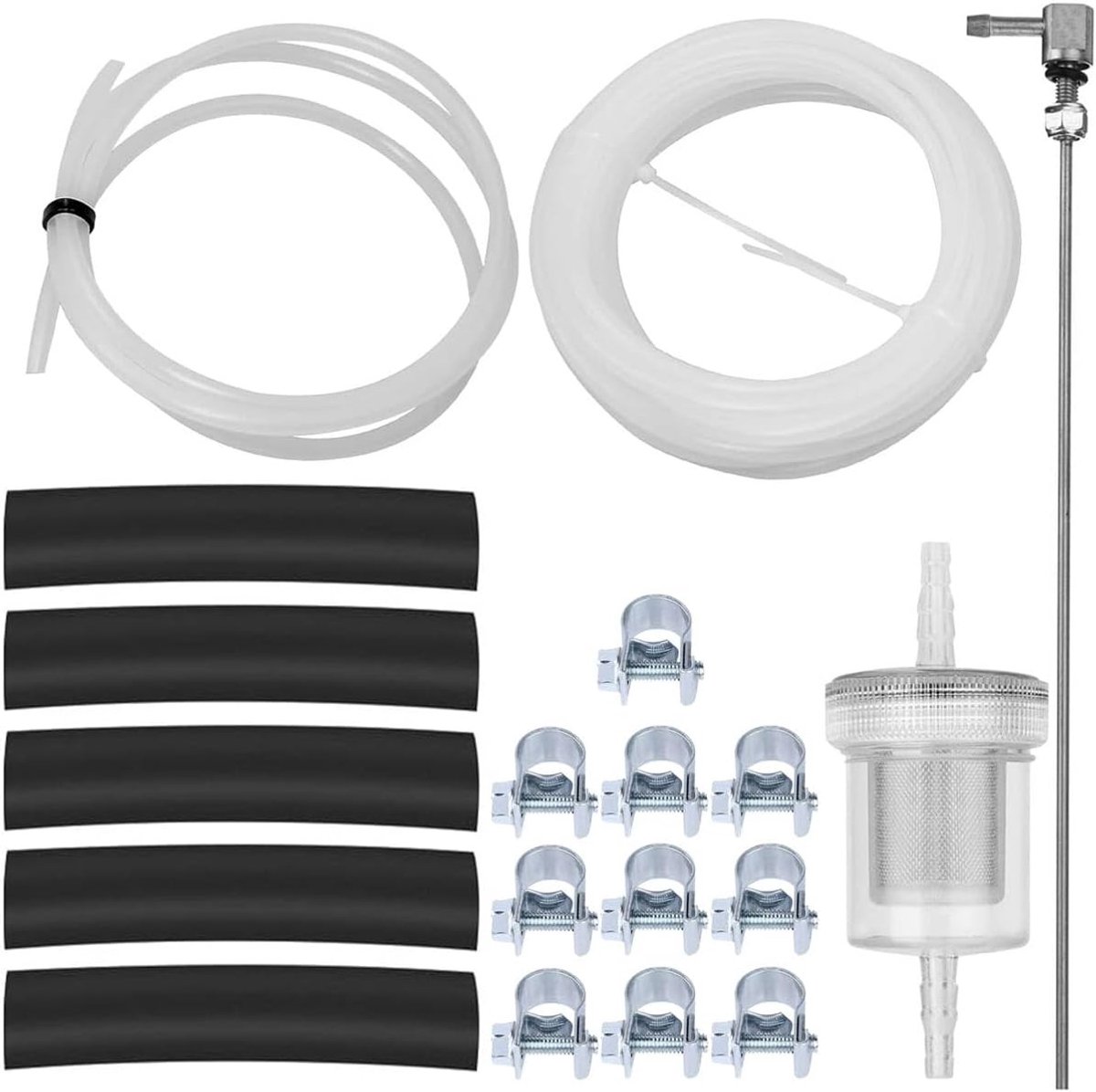 Dieselkachel - Zwart - Brandstofleiding Kit met Filter en Clips - Voor Verwarmingssystemen