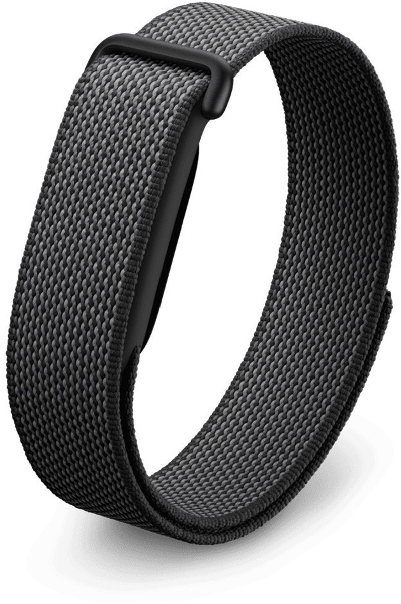 Pradeo – Nylon Bandje geschikt voor Google Fitbit Air - Band - Zwart – Comfortabele Nylon Woven Strap – Verstelbare Performance Loop – Hypoallergeen Sportband – Geschikt Voor Google Fitbit Air Modellen – Smartwatch Polsband – 13–21 cm – Zwart