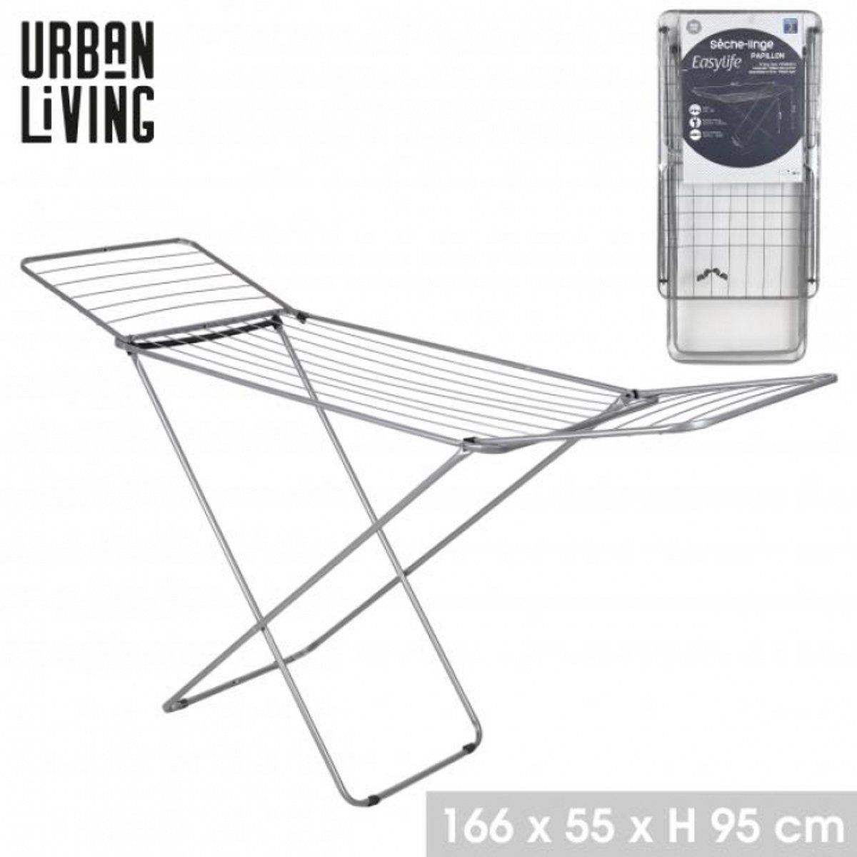 "URBAN LIVING" Wasdroogrek – Zilver – 18 meter drooglengte